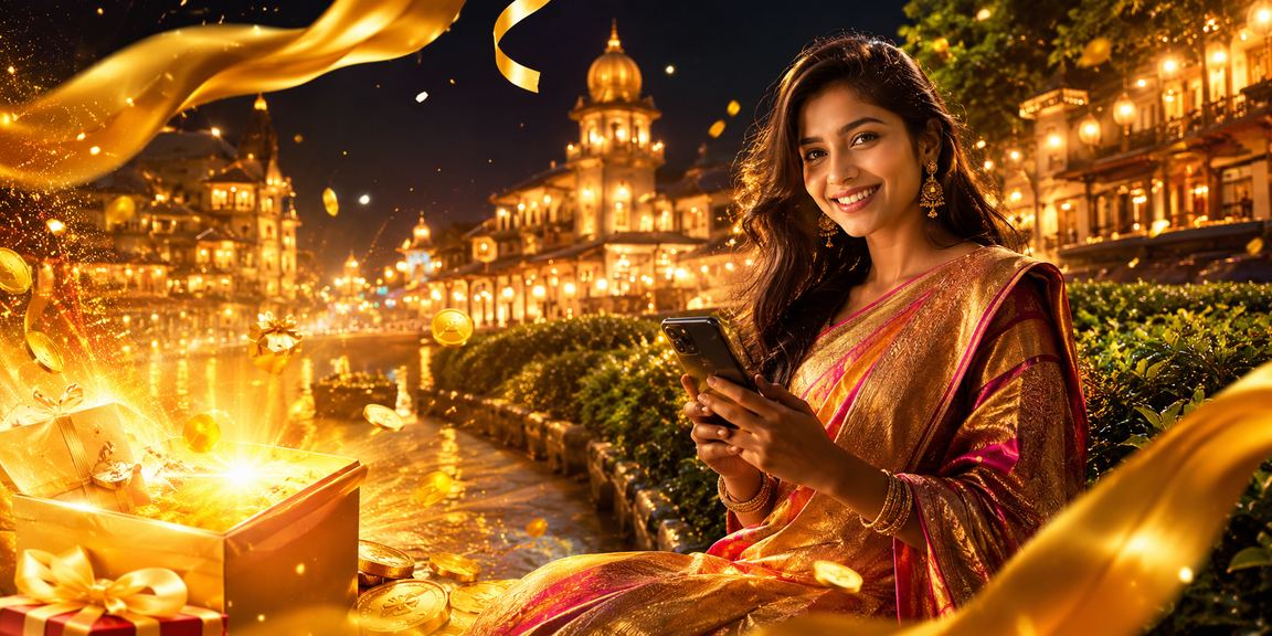 নারায়ণগঞ্জে শাড়ি পরা একজন নারী মোবাইলে অনলাইন লটারি ও ক্যাসিনো গেম উপভোগ করছেন